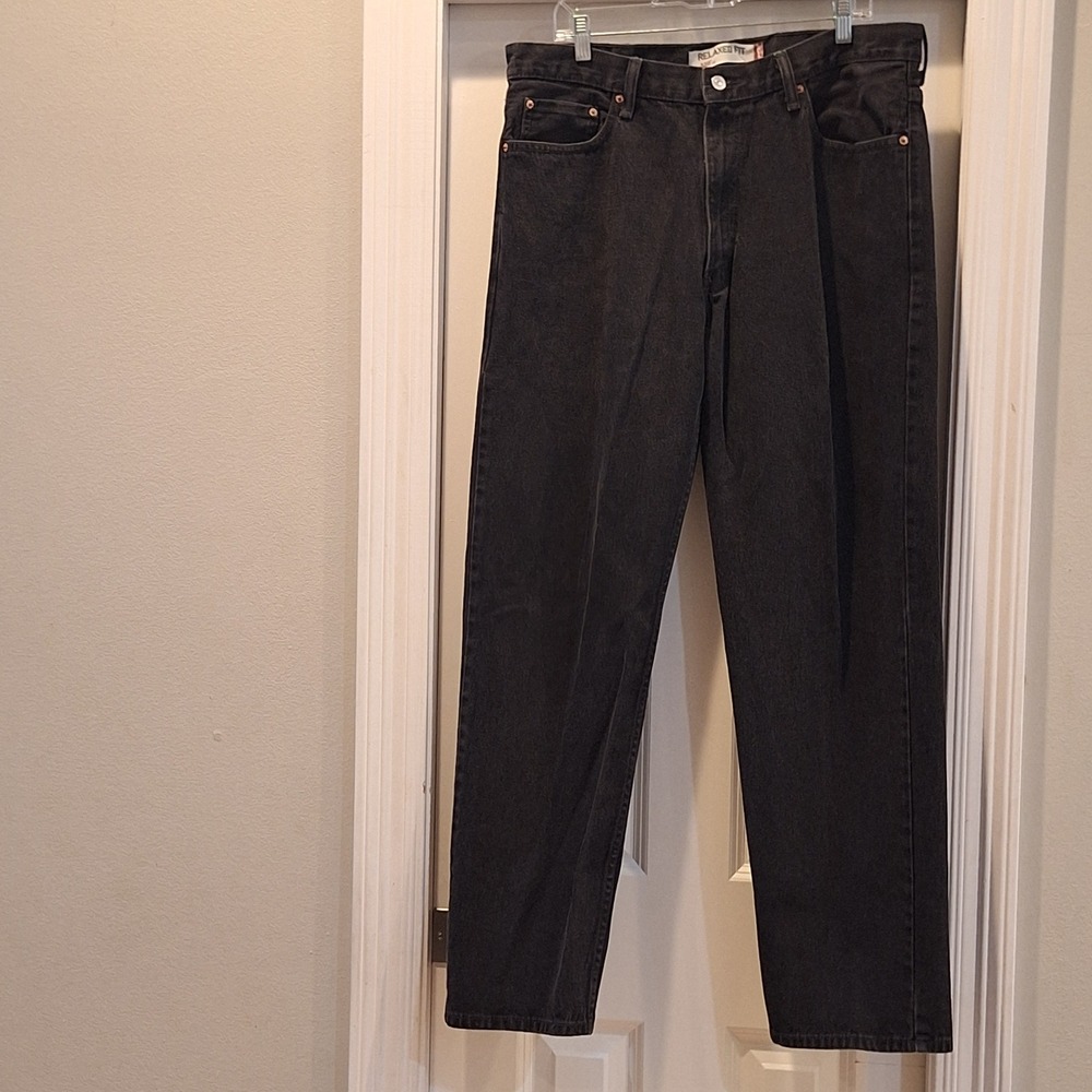 Levi's 550 Relaxed Fit Jeans Mens 38x34 Black Denim Faded Tapered Leg Pants - Picture 5 of 9